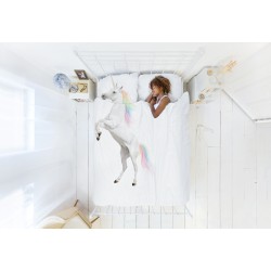 Snurk Kinderbettwäsche Garnitur EINHORN 160x210+65x100 cm