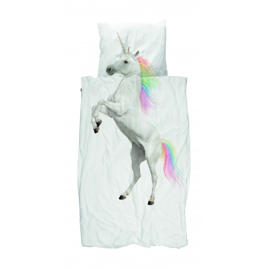 Snurk Kinderbettwäsche Garnitur EINHORN 160x210+65x100 cm