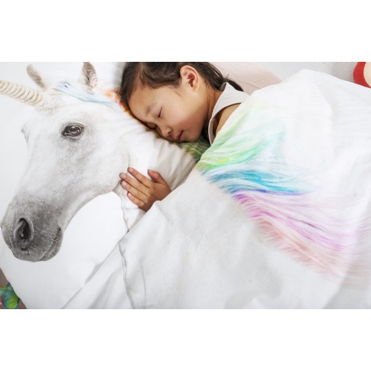 Snurk Kinderbettwäsche Garnitur EINHORN 160x210+65x100 cm