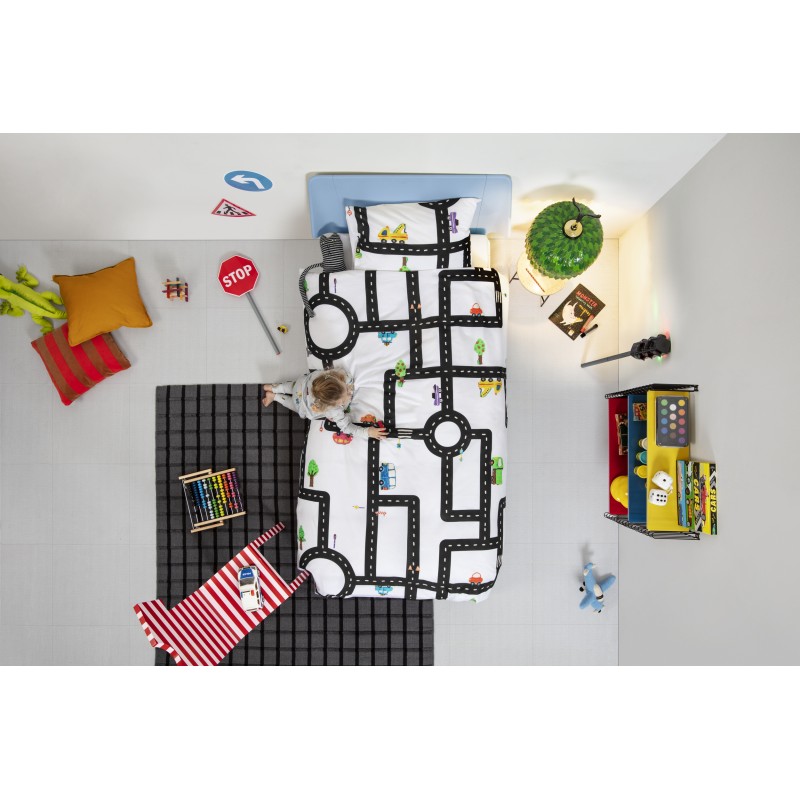 Snurk Kinderbettwäsche Garnitur CLAY TRAFFIC 160x210+65x100 cm