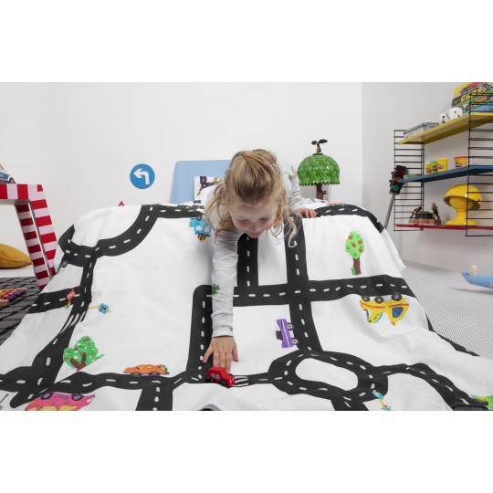 Snurk Kinderbettwäsche Garnitur CLAY TRAFFIC 160x210+65x100 cm