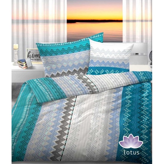 Lotus Bettwäsche Seersucker EGONA türkis