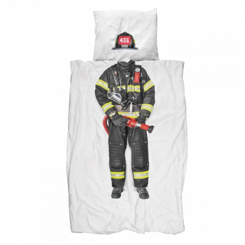 Snurk Kinderbettwäsche Feuerwehrmann 160x210+65x100 cm